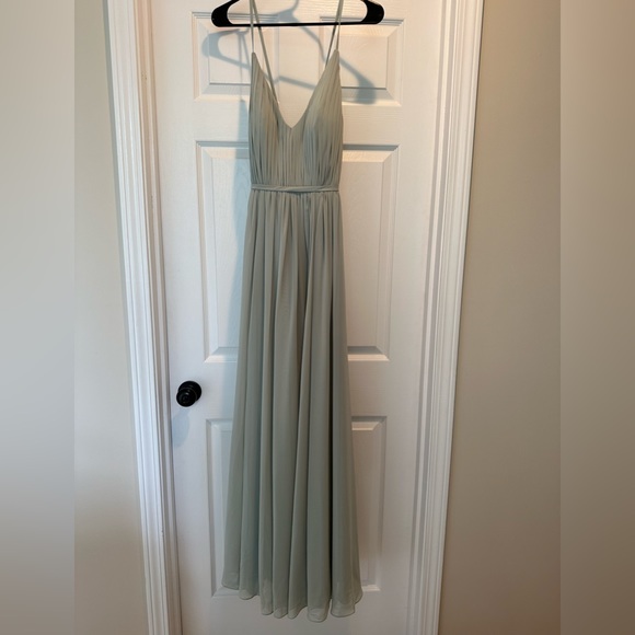 AZAZIE BLYTHE
A-Line Pleated Chiffon Floor-Length Dress Agave
Size: 4  (NWT) - Picture 7 of 13